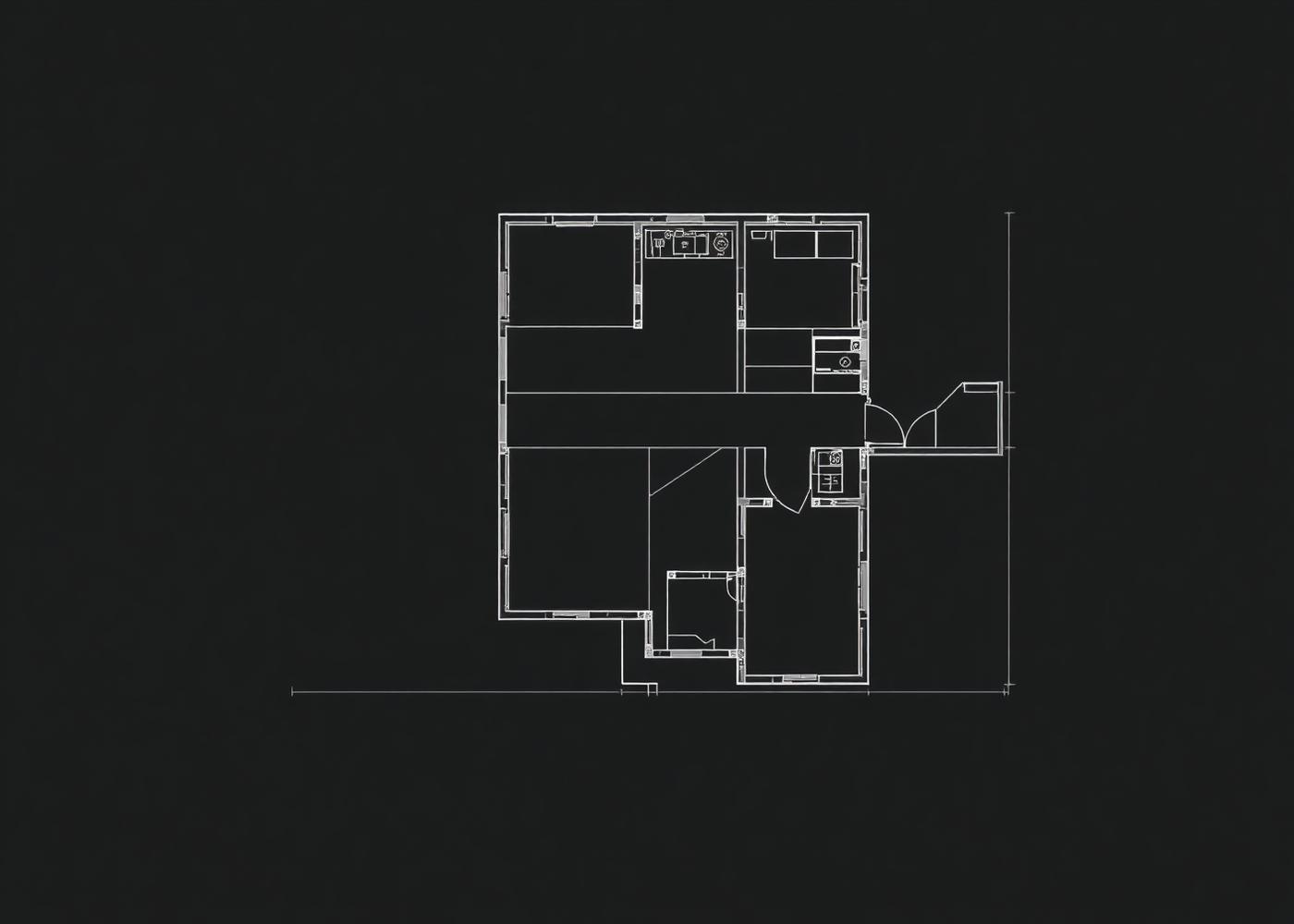 Technical floor plan of the same space